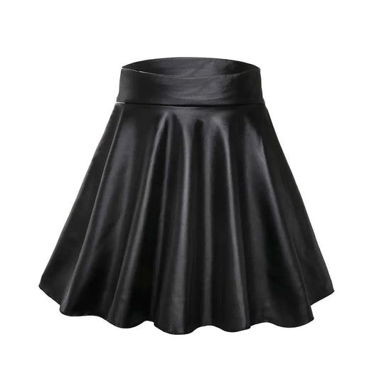 Jupe en Cuir Noir Classique - deslyshopping