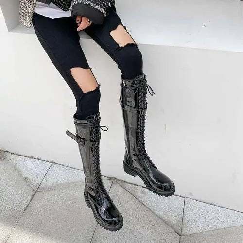 🔥 Krazing Pot – Bottines Femme Cuir Verni Bout Rond - deslyshopping