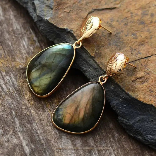 Labradorite Drop Earrings - deslyshopping