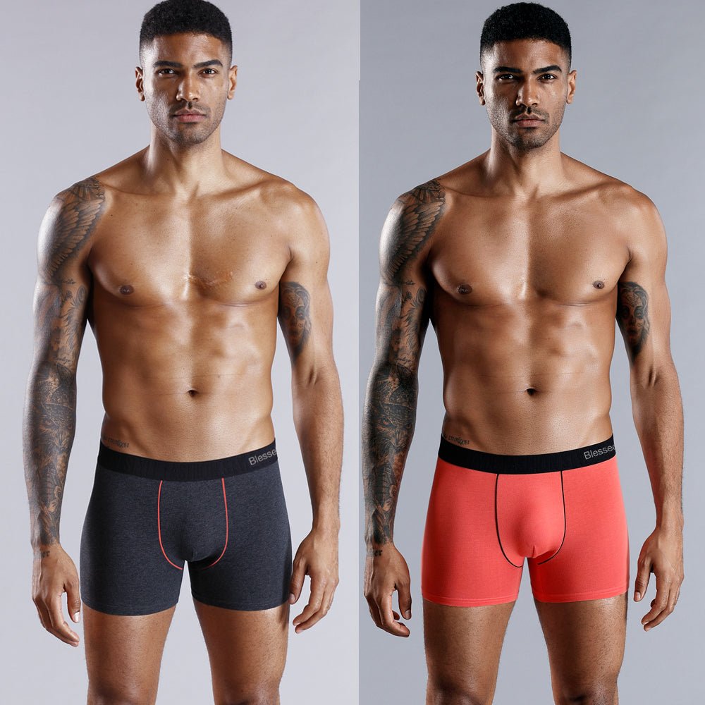 Lot de 4 Boxers Souples pour Hommes - Coton & Spandex 🩳 - deslyshopping