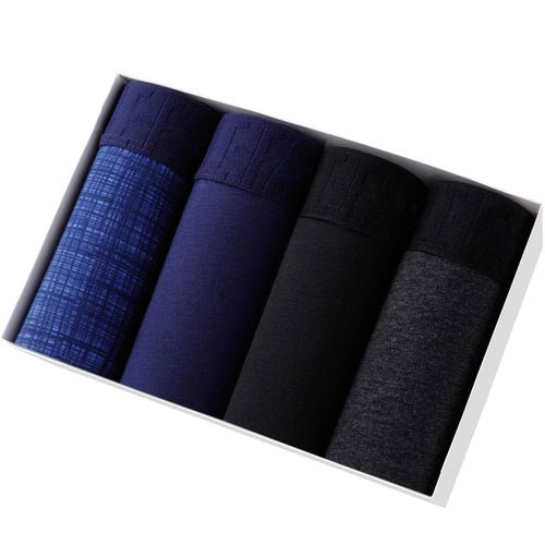 Lot de 4 Boxers Souples pour Hommes - Coton & Spandex 🩳 - deslyshopping