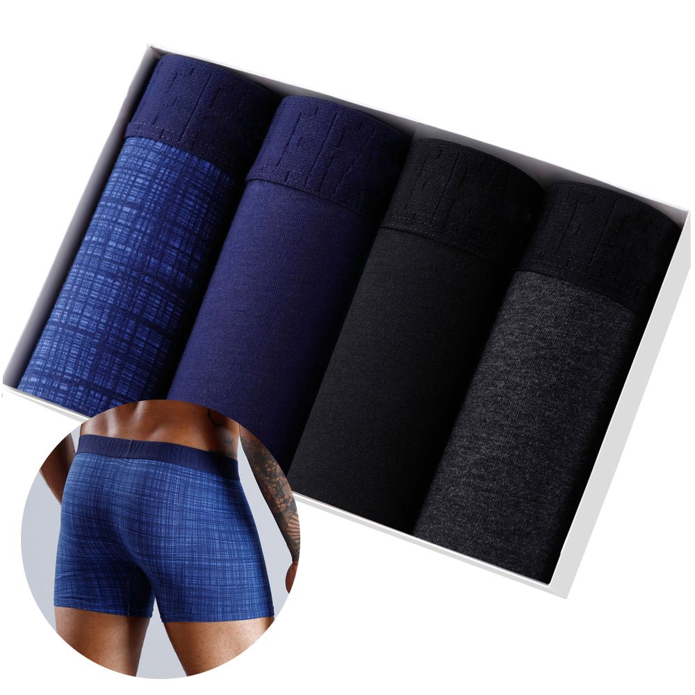 Lot de 4 Boxers Souples pour Hommes - Coton & Spandex 🩳 - deslyshopping