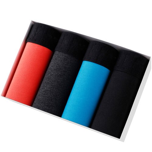 Lot de 4 Boxers Souples pour Hommes - Coton & Spandex 🩳 - deslyshopping