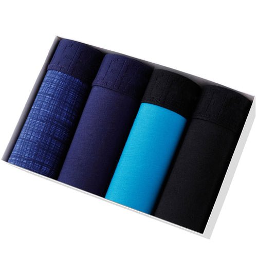 Lot de 4 Boxers Souples pour Hommes - Coton & Spandex 🩳 - deslyshopping