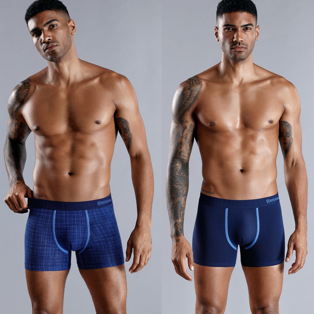 Lot de 4 Boxers Souples pour Hommes - Coton & Spandex 🩳 - deslyshopping