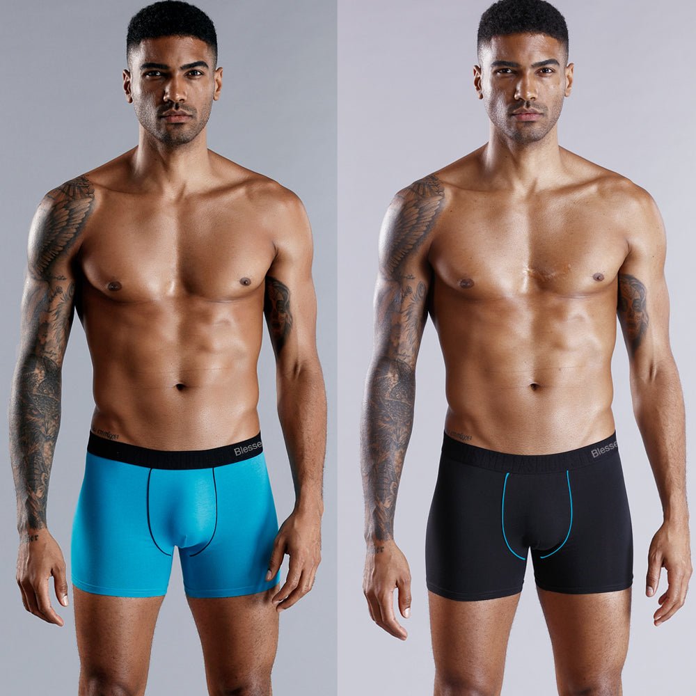 Lot de 4 Boxers Souples pour Hommes - Coton & Spandex 🩳 - deslyshopping