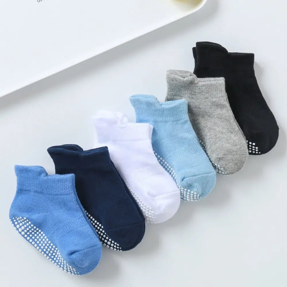 Lot de 6 Paires de Chaussettes Bateau Antidérapantes - deslyshopping