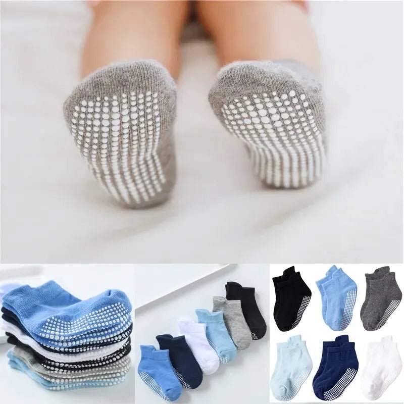 Lot de 6 Paires de Chaussettes Bateau Antidérapantes - deslyshopping