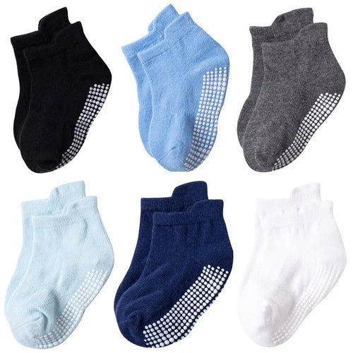 Lot de 6 Paires de Chaussettes Bateau Antidérapantes - deslyshopping
