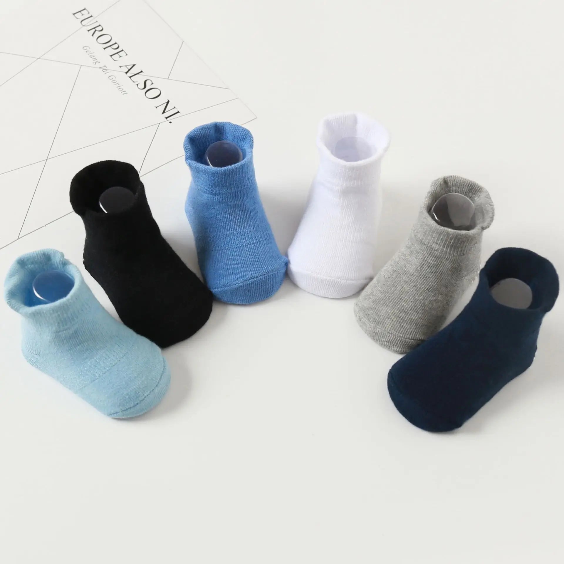 Lot de 6 Paires de Chaussettes Bateau Antidérapantes - deslyshopping