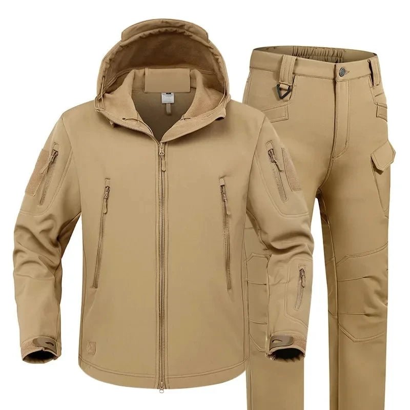 Manteau Chaud en Peluche + Pantalon Softshell - deslyshopping