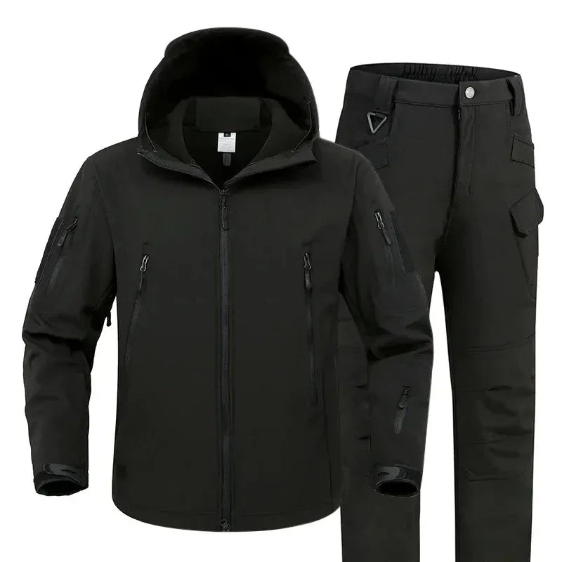 Manteau Chaud en Peluche + Pantalon Softshell - deslyshopping