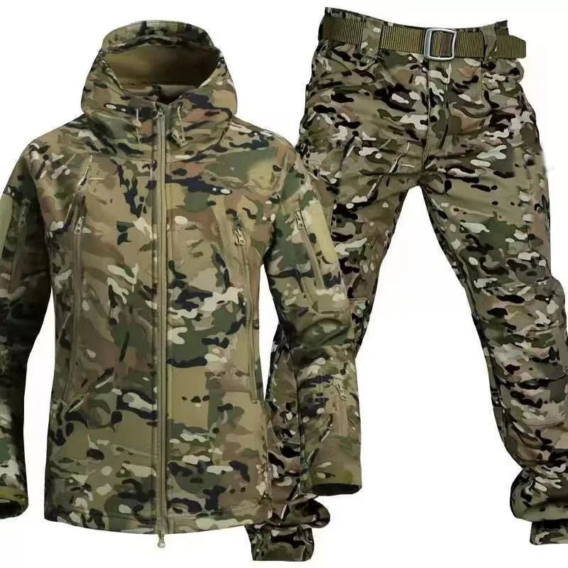 Manteau Chaud en Peluche + Pantalon Softshell - deslyshopping