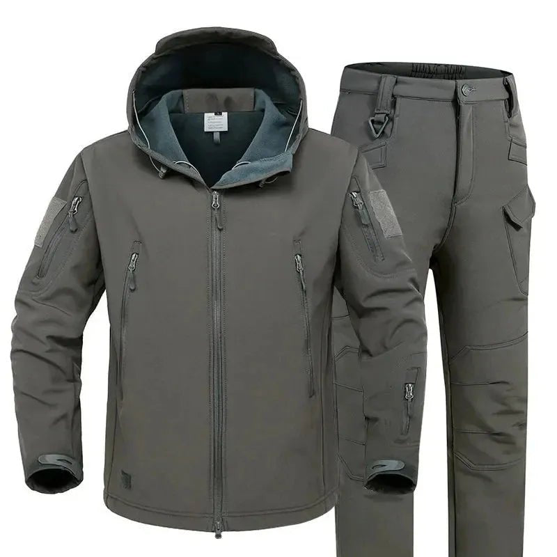 Manteau Chaud en Peluche + Pantalon Softshell - deslyshopping