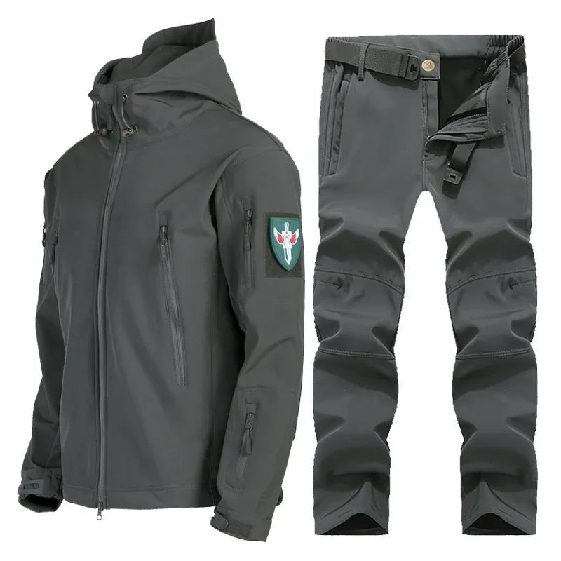 Manteau Chaud en Peluche + Pantalon Softshell - deslyshopping