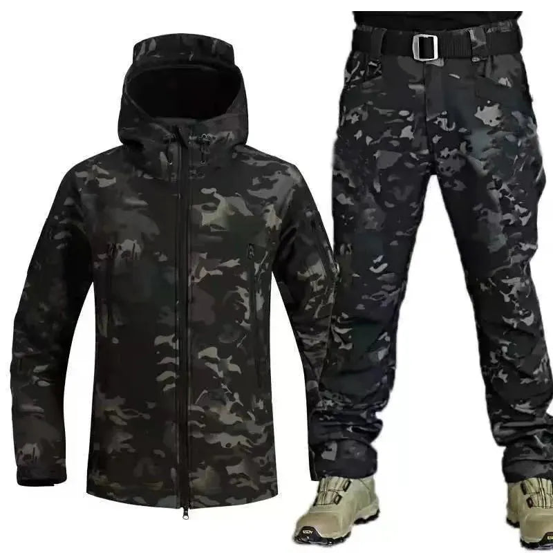 Manteau Chaud en Peluche + Pantalon Softshell - deslyshopping