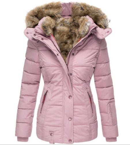 ❄️ Manteau Slim en Coton à Col Fourrure – Élégant & Chaud pour l’Hiver - deslyshopping