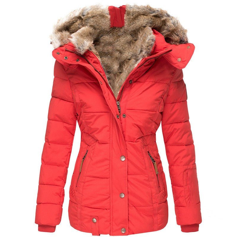 ❄️ Manteau Slim en Coton à Col Fourrure – Élégant & Chaud pour l’Hiver - deslyshopping