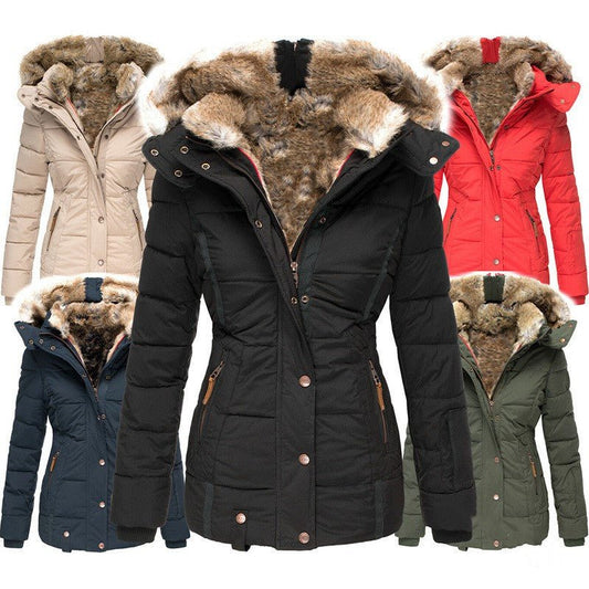❄️ Manteau Slim en Coton à Col Fourrure – Élégant & Chaud pour l’Hiver - deslyshopping