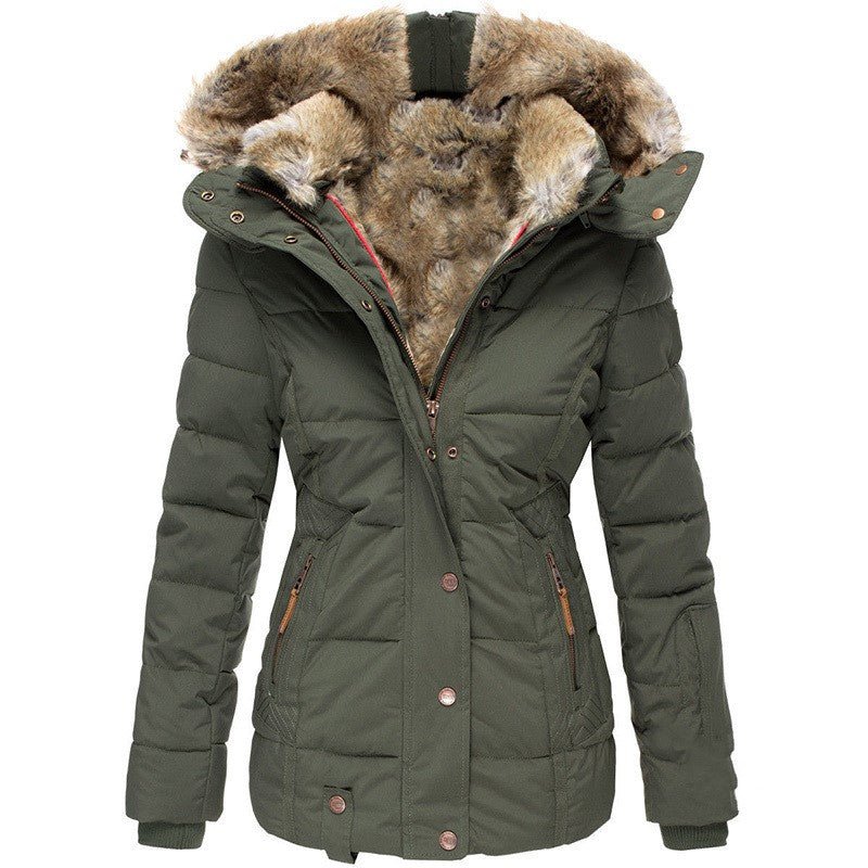 ❄️ Manteau Slim en Coton à Col Fourrure – Élégant & Chaud pour l’Hiver - deslyshopping