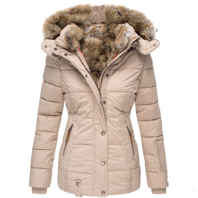 ❄️ Manteau Slim en Coton à Col Fourrure – Élégant & Chaud pour l’Hiver - deslyshopping