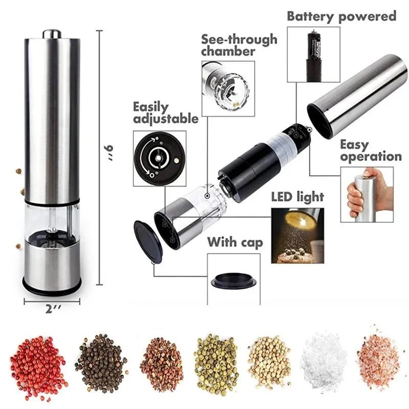 Moulin à Poivre Électrique en Acier Inoxydable - deslyshopping