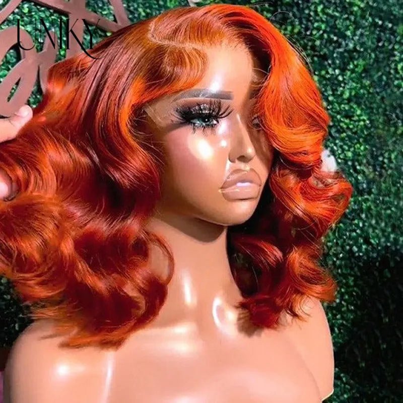 ondulées orange gingembre avec dentelle frontale - deslyshopping