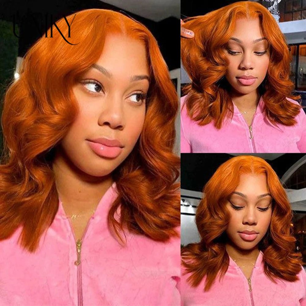 ondulées orange gingembre avec dentelle frontale - deslyshopping