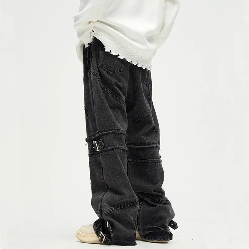 👖 Pantalon Cargo en Jean Déchiré Kanye - deslyshopping