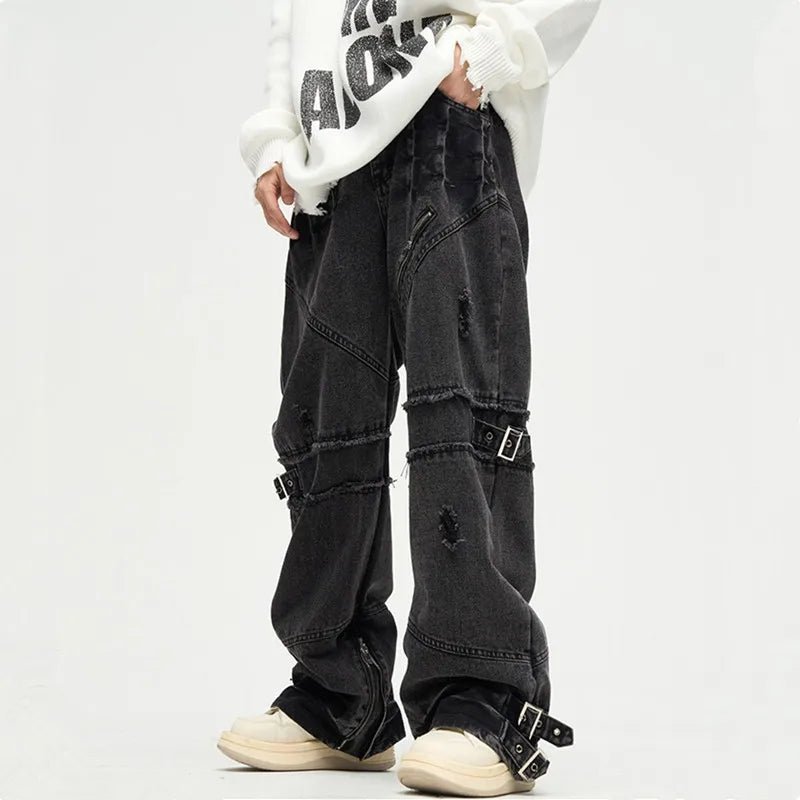 👖 Pantalon Cargo en Jean Déchiré Kanye - deslyshopping