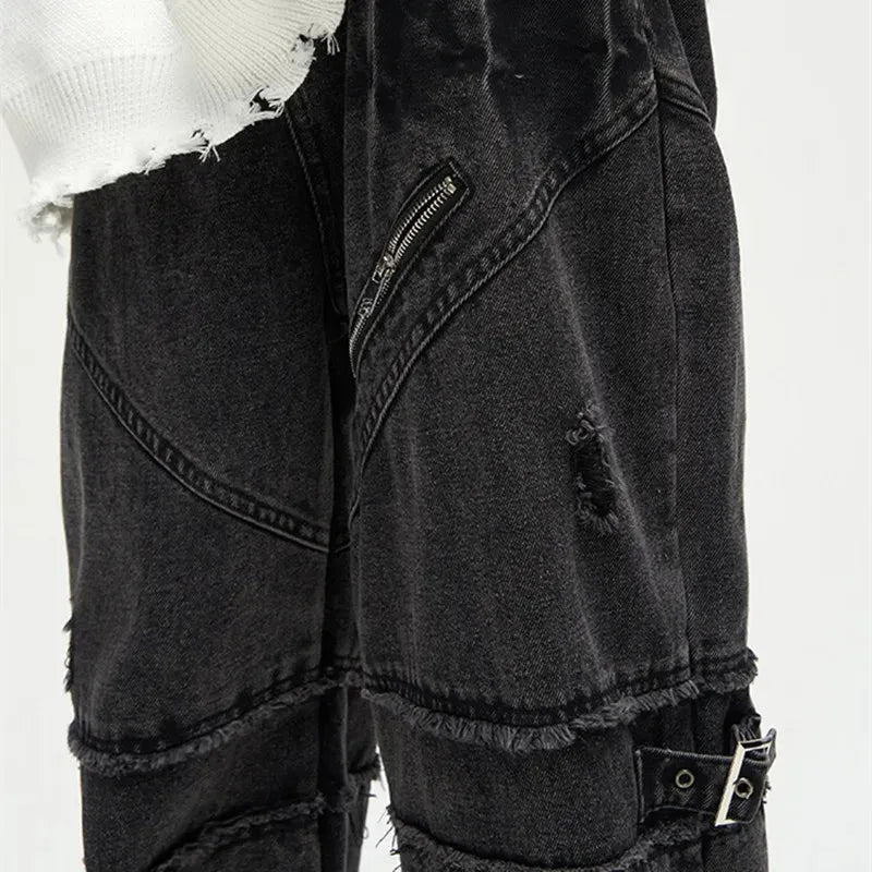 👖 Pantalon Cargo en Jean Déchiré Kanye - deslyshopping