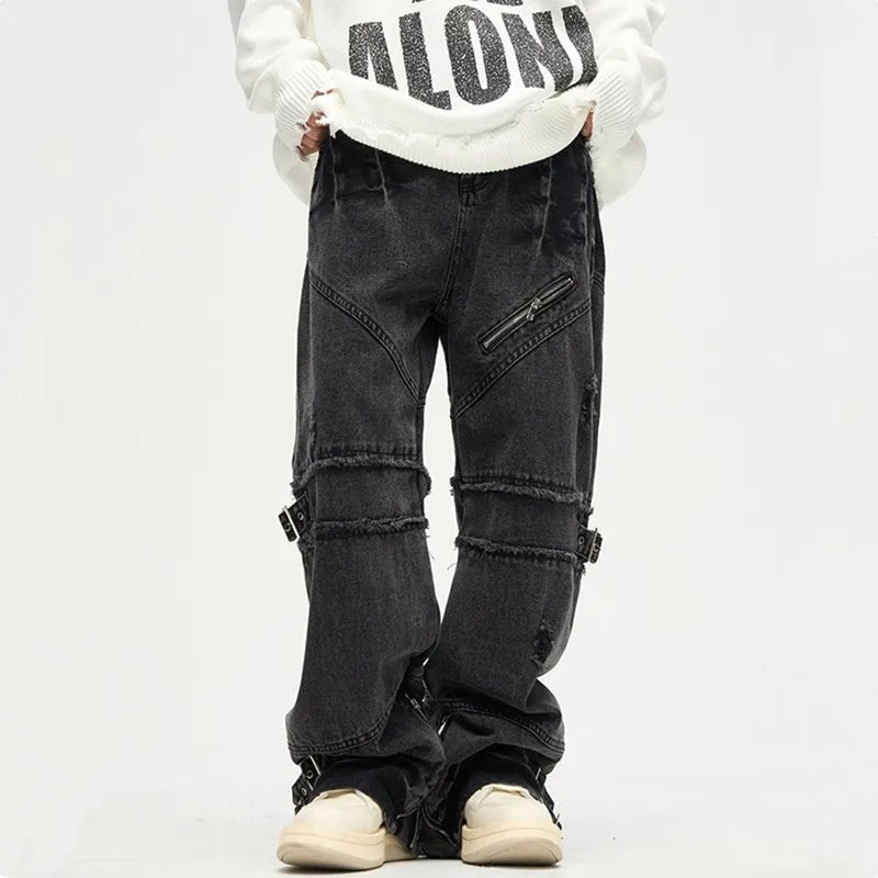 👖 Pantalon Cargo en Jean Déchiré Kanye - deslyshopping