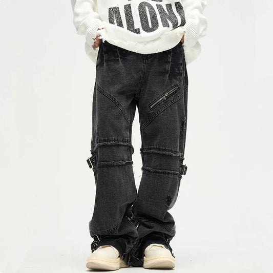 👖 Pantalon Cargo en Jean Déchiré Kanye - deslyshopping