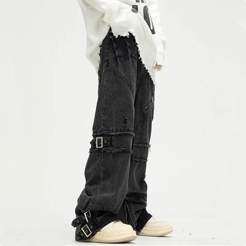👖 Pantalon Cargo en Jean Déchiré Kanye - deslyshopping