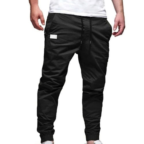 Pantalon de Jogging Couleur Unie, en Coton, Élastique, Long - deslyshopping