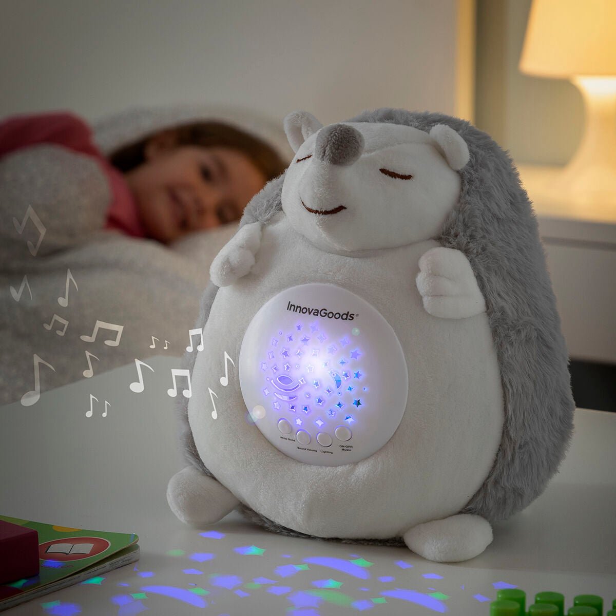🦔 Peluche Hérisson Spikey avec Veilleuse & Bruit Blanc - deslyshopping