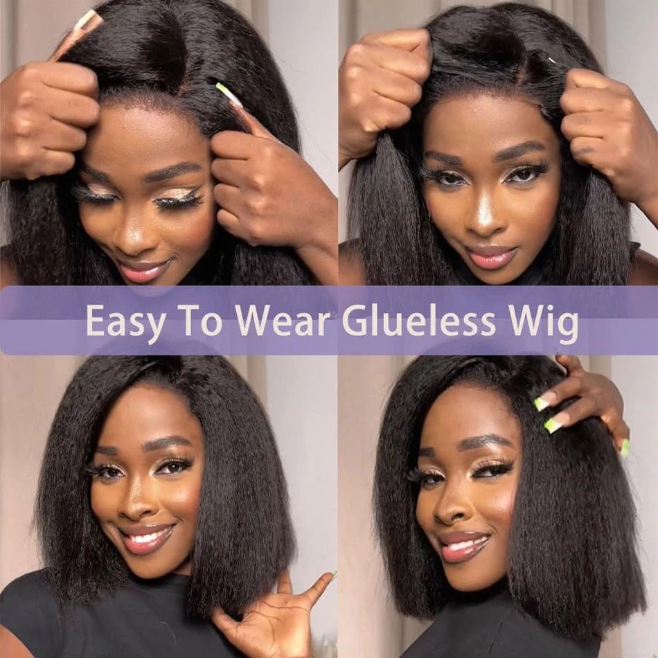 Perruque Bob 100 % cheveux humains Yaki - deslyshopping