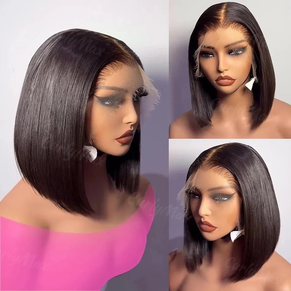 Perruque Bob courte en cheveux humains brésiliens 250 % - deslyshopping