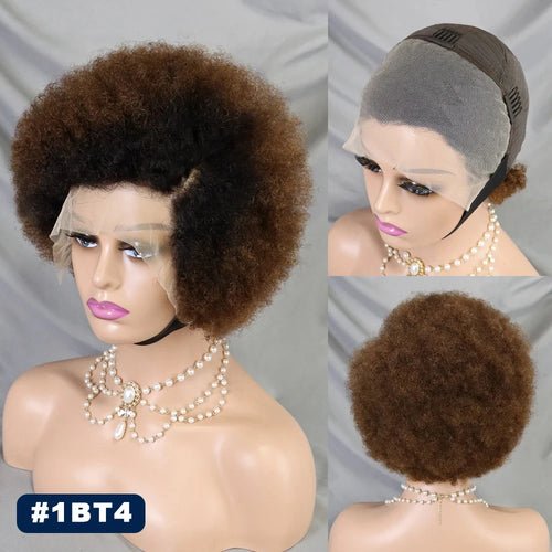 Perruque Courte Bouclée Crépu Afro Bob - deslyshopping