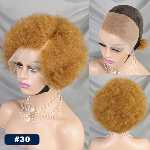 Perruque Courte Bouclée Crépu Afro Bob - deslyshopping
