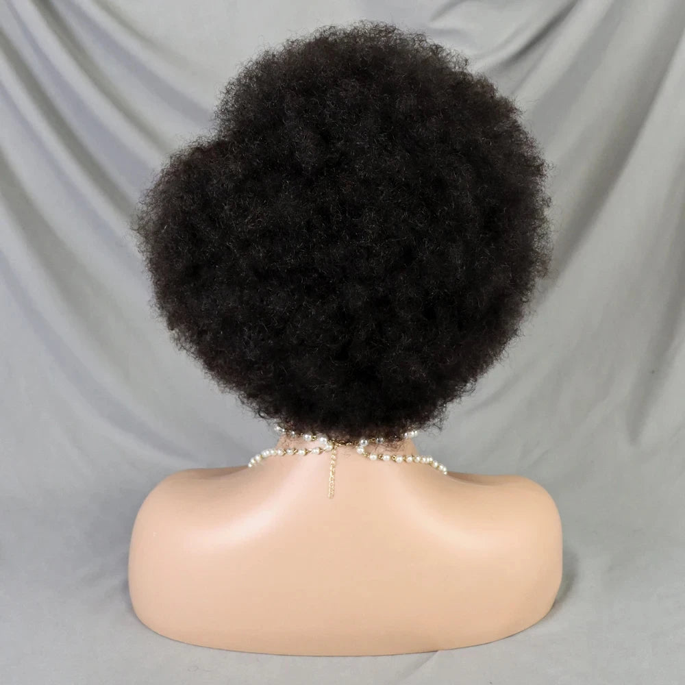 Perruque Courte Bouclée Crépu Afro Bob - deslyshopping