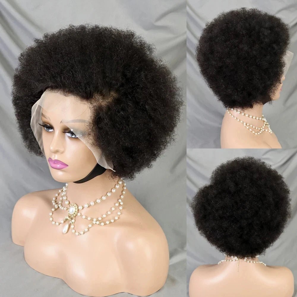 Perruque Courte Bouclée Crépu Afro Bob - deslyshopping