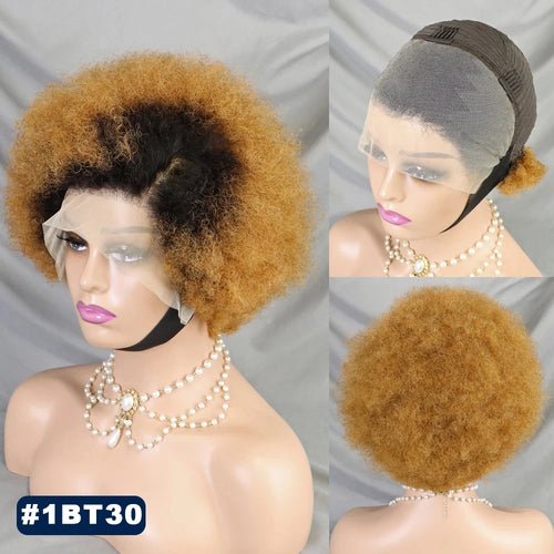 Perruque Courte Bouclée Crépu Afro Bob - deslyshopping