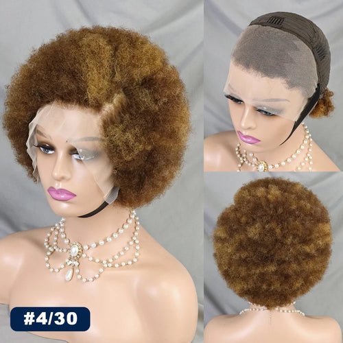 Perruque Courte Bouclée Crépu Afro Bob - deslyshopping