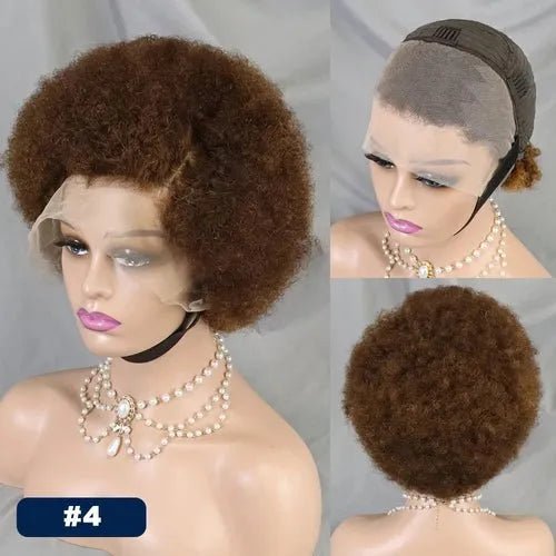Perruque Courte Bouclée Crépu Afro Bob - deslyshopping