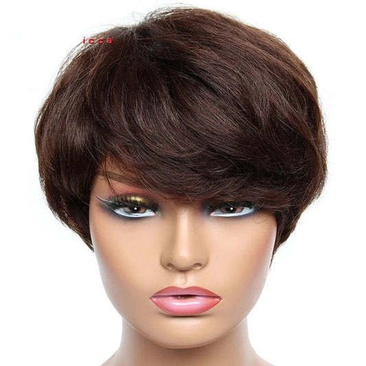 perruque courte coupe Pixie Bob 100% Human hair - deslyshopping