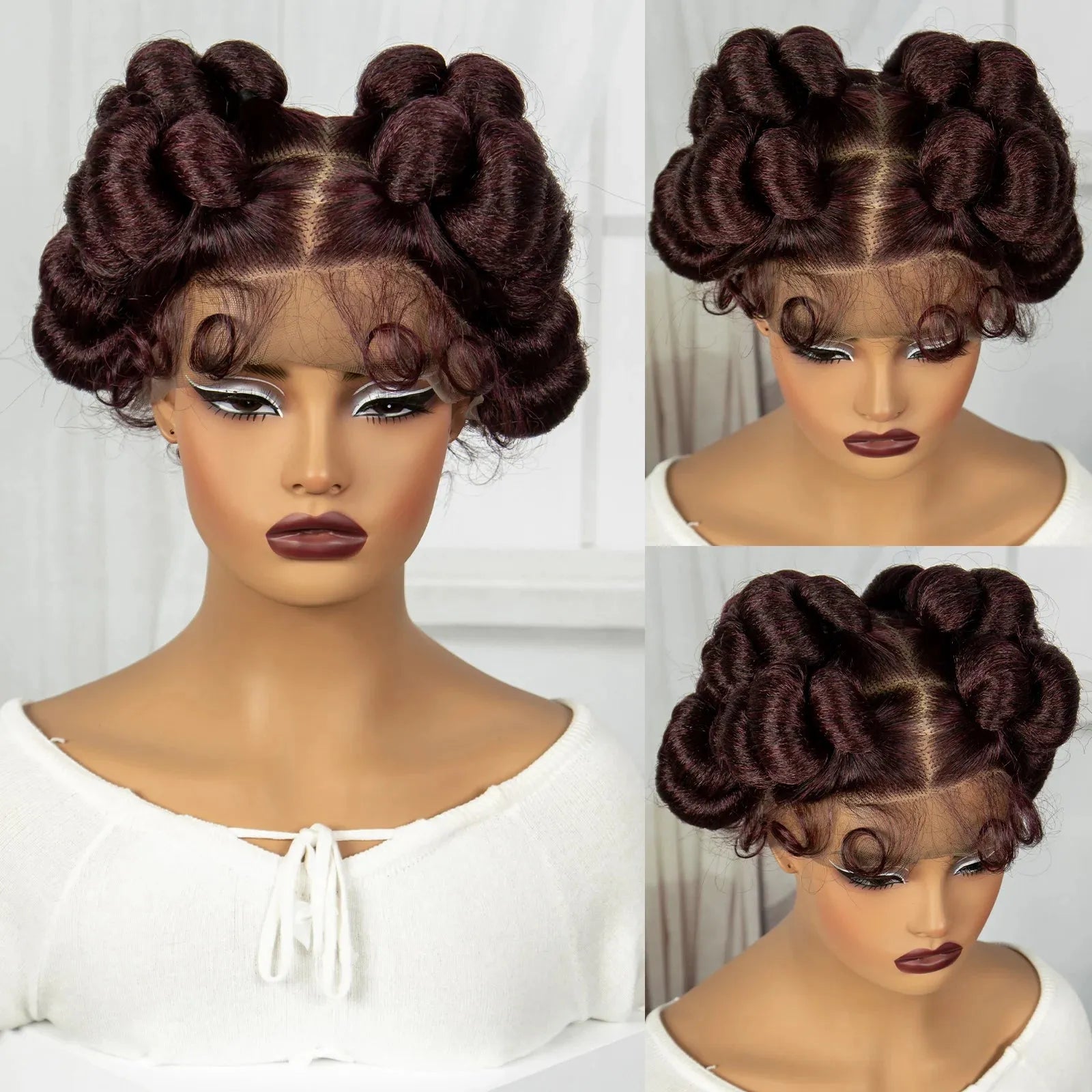 Perruque en dentelle tressée synthétique Bantu - deslyshopping