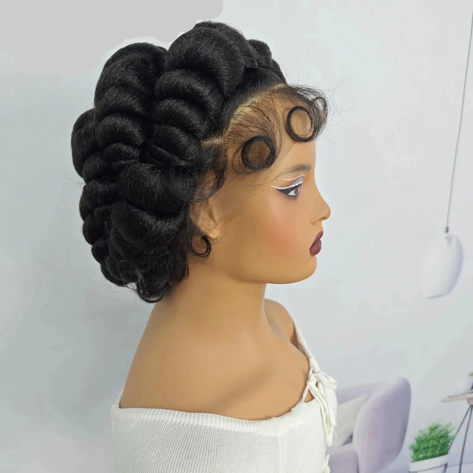 Perruque en dentelle tressée synthétique Bantu - deslyshopping