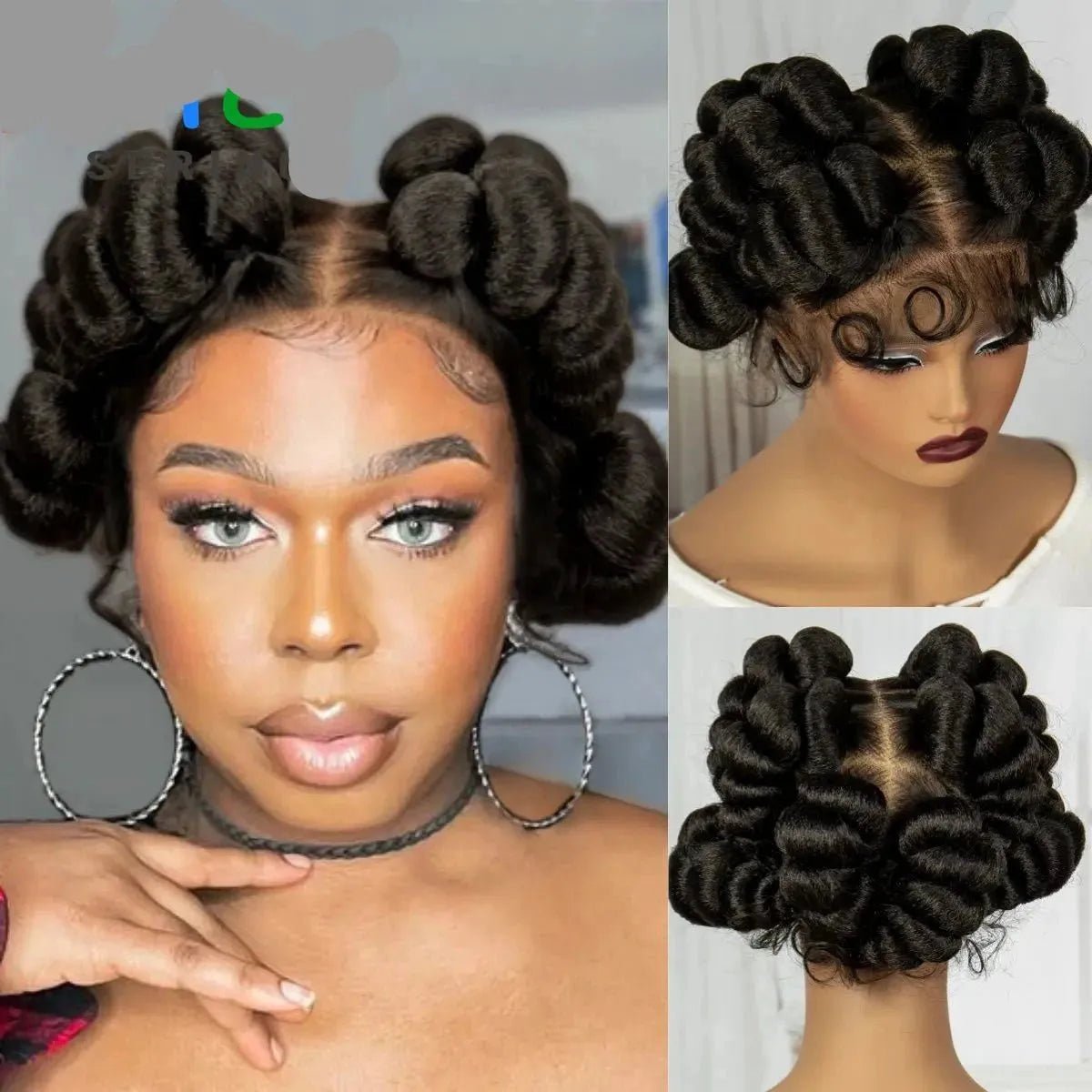 Perruque en dentelle tressée synthétique Bantu - deslyshopping