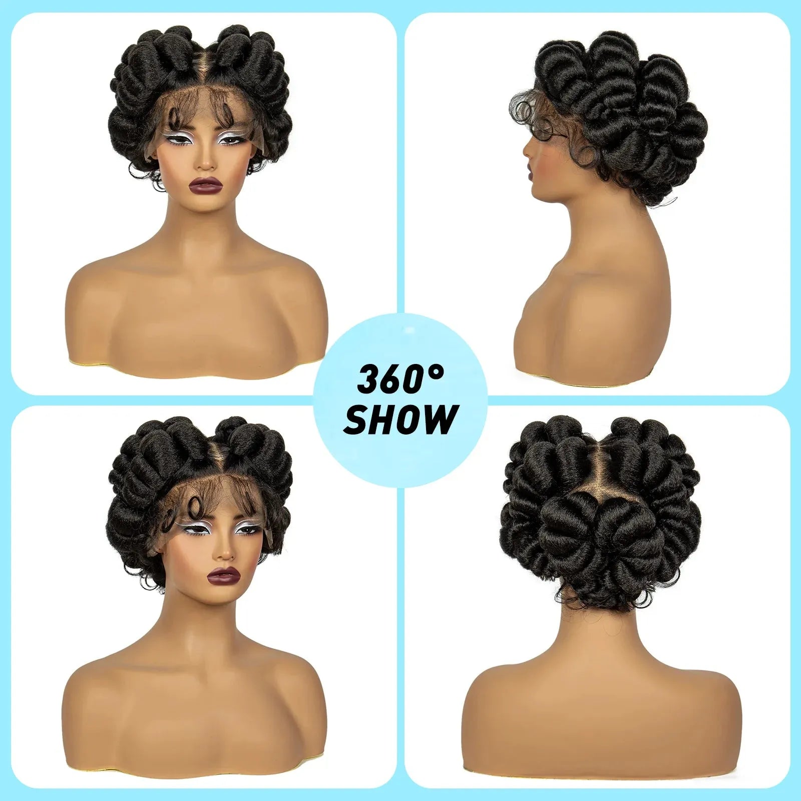 Perruque en dentelle tressée synthétique Bantu - deslyshopping